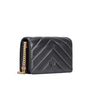 100063A136_Z99Q-01 Love Click Classic Big Chevron Μαύρη Τσάντα pinko