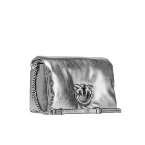 101585A0F8_ZZFO-03 Love Click Puff Classic Laminated Ασημί Τσάντα pinko
