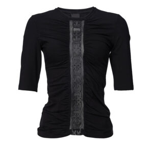 101737A12Z_Z99-00 SMS Μαύρο T-Shirt Με Ρίγα Love Birds pinko