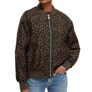 173130_6372-mdl1 Καφέ Μπουφάν Με Animal Print MAISON SCOTCH