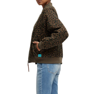 173130_6372-mdl2 Καφέ Μπουφάν Με Animal Print MAISON SCOTCH