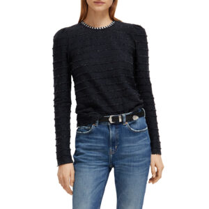 173288_0560-mdl1 Γκρι Ριγέ Μπλούζα Με Ξέφτια MAISON SCOTCH