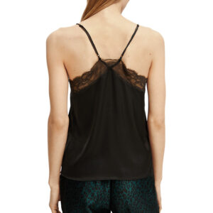 173299_6342-mdl2 Μαύρο Σατέν Τοπ Με Δαντέλα MAISON SCOTCH