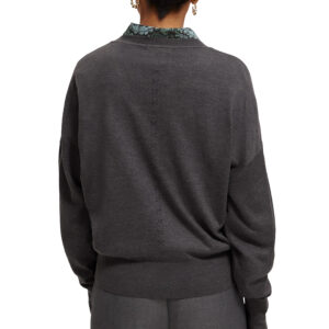 173339_0607-mdl2 Γκρι Πλεκτή Μπλούζα Με V MAISON SCOTCH