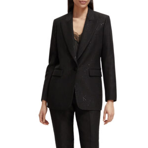 174112_0008-mdl1 Μαύρο Στραφταλιζέ Σακάκι MAISON SCOTCH