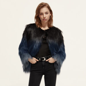 174672_6707-mdl1 Μπλε Όμπρε Μπουφάν Ψευδογούνα MAISON SCOTCH