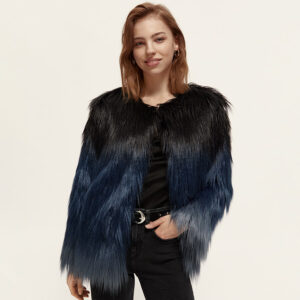 174672_6707-mdl2 Μπλε Όμπρε Μπουφάν Ψευδογούνα MAISON SCOTCH