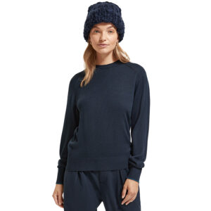 174793_0002-mdl2 Μπλε Σκούρη Φαρδιά Πλεκτή Μπλούζα MAISON SCOTCH