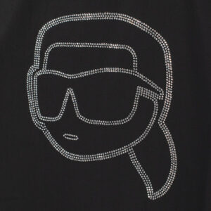 235W1600_999-03 Μαύρη Πουκαμίσα Με Logo Από Στρας KARL LAGERFELD