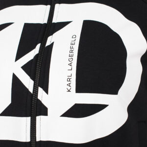 235W1820_999-02 Μαύρη Ζακέτα Φούτερ Με Logo KARL LAGERFELD