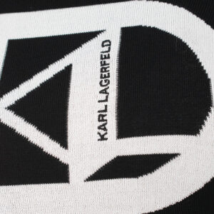 235W2000_998-02 Μαύρη Πλεκτή Μπλούζα Με Logo KARL LAGERFELD