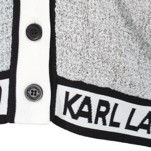 235W2007_101-02 Κοντή Γκρι Ζακέτα Με Logo KARL LAGERFELD
