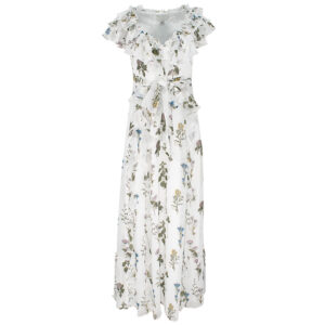 270288_WHT-00 Kirstty Μακρύ Άσπρο Φλοράλ Φόρεμα TED BAKER