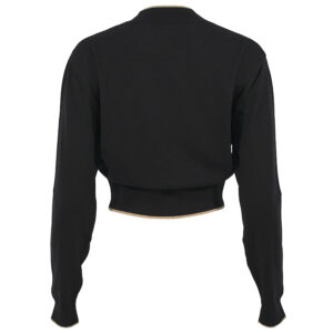 75HAFM21-CM01A_K42-01 Μαύρη Πλεκτή Μπλούζα Με Logo VERSACE JEANS COUTURE