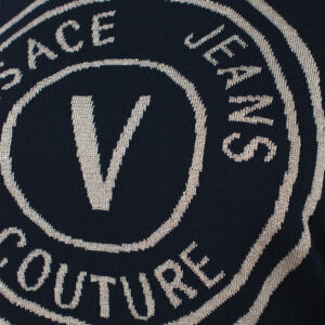 75HAFM21-CM01A_K42-02 Μαύρη Πλεκτή Μπλούζα Με Logo VERSACE JEANS COUTURE