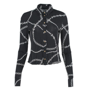 75HAL213-JS201_899-00 Μαύρο Πουκάμισο Με Αλυσίδες VERSACE JEANS COUTURE