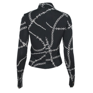 75HAL213-JS201_899-01 Μαύρο Πουκάμισο Με Αλυσίδες VERSACE JEANS COUTURE