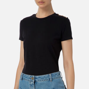 MA01436E2_110-mdl1 Μαύρο T-Shirt Με Απλίκες elisabetta franchi