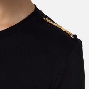 MA01436E2_110-mdl2 Μαύρο T-Shirt Με Απλίκες elisabetta franchi