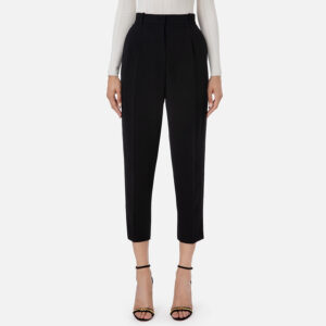 PA01336E2_110-mdl1 Μαύρο Basic Κρεπ Παντελόνι ELISABETTA FRANCHI