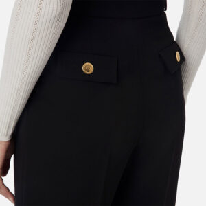 PA01336E2_110-mdl2 Μαύρο Basic Κρεπ Παντελόνι ELISABETTA FRANCHI