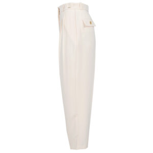 PA01336E2_193-02 Άσπρο Basic Κρεπ Παντελόνι ELISABETTA FRANCHI