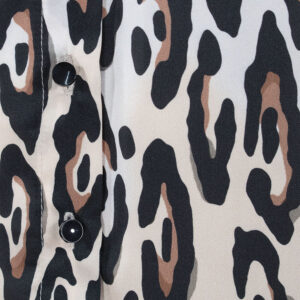 077.80.01.018_BEJ-02 Μπλούζα Animal Print Με Γιακά Ψιλό Βολάν forel
