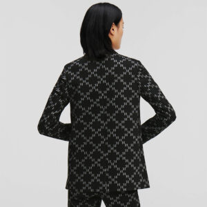 236W1400_939-mdl3 Μαύρο Σακάκι Με Καρό Σχέδιο Logo karl lagerfeld