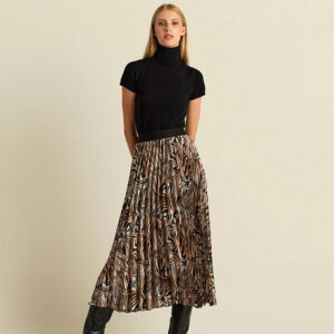 077.00.01.017_BRW-mdl1 Πλισέ Φούστα Animal Print forel
