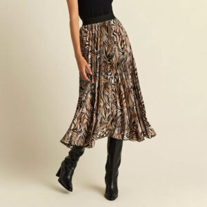 077.00.01.017_BRW-mdl2 Πλισέ Φούστα Animal Print forel