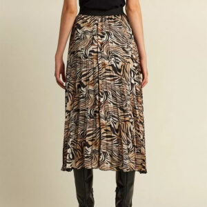 077.00.01.017_BRW-mdl3 Πλισέ Φούστα Animal Print forel