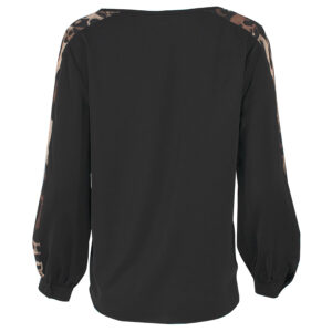 077.10.01.046_BLK-01 Μαύρη Μπλούζα Με Animal Print forel