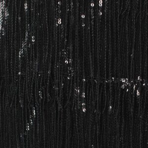 077.50.01.094_BLK-02 Κοντό Μαύρο Φόρεμα Παγιέτα Με Κρόσσια forel