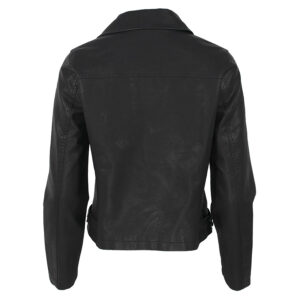 077.60.01.017_BLK-01 Μαύρο Μπουφάν Biker Δερματίνης forel