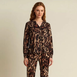 077.80.01.024_BRW-mdl1 Καφέ Πουκάμισο Animal Print forel