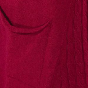 077.90.01.025_RED-02 Κόκκινη Πλεκτή Μπλούζα Με Τσέπες forel