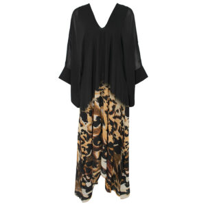 2306045_BLK-00 Lucy Μαύρο Φόρεμα Με Animal Print C-THROU