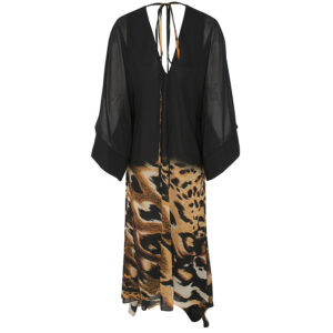 2306045_BLK-01 Lucy Μαύρο Φόρεμα Με Animal Print C-THROU
