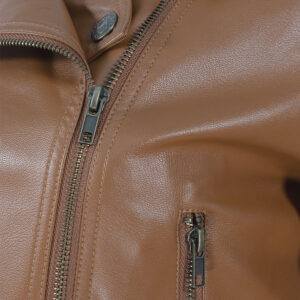 232TP290A_10785-02 Καφέ Μπουφάν Biker Δερματίνης twinset