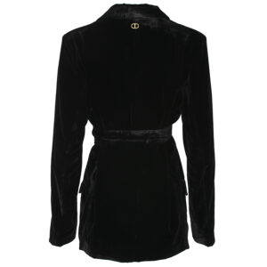 232TT2200_00006-01 Μαύρο Βελουτέ Σακάκι Με Ζώνη twinset