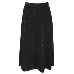 232TT3172_00006-00 twinset Μαύρη Πλισέ Φούστα Με Τρουκς Και Στρας