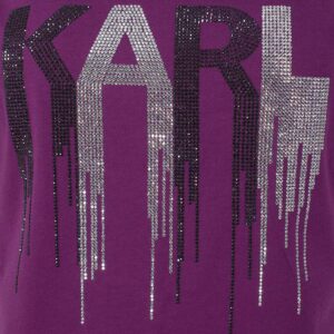 236W1714_470-02 Μωβ T-Shirt Με Logo Στρας KARL LAGERFELD