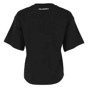 236W1714_999-01 Μαύρο T-Shirt Με Logo Στρας KARL LAGERFELD
