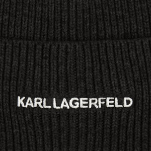 236W3413_999-03 K/Essential Beanie Μαύρο Πλεκτό Σκουφάκι KARL LAGERFELD