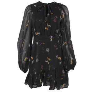 272544_BLK-00 Nikaii Κοντό Μαύρο Φλοράλ Φόρεμα TED BAKER
