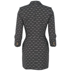 AB38336E2_685-01 Κοντό Ασπρόμαυρο Φόρεμα-Σακάκι ELISABETTA FRANCHI