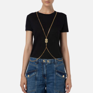 MA01336E2_110-mdl1 Μαύρο T-Shirt Με Κόσμημα ELISABETTA FRANCHI