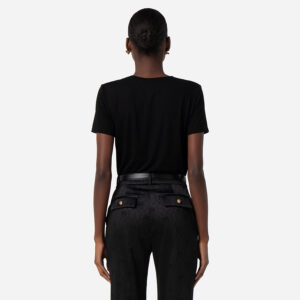 MA47N36E2_110-mdl3 Μαύρο T-Shirt Με Γράμματα ELISABETTA FRANCHI