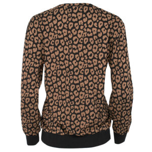 077.10.01.082_BRW-01 Καφέ Μπλούζα Με Animal Print forel