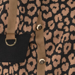 077.10.01.082_BRW-02 Καφέ Μπλούζα Με Animal Print forel